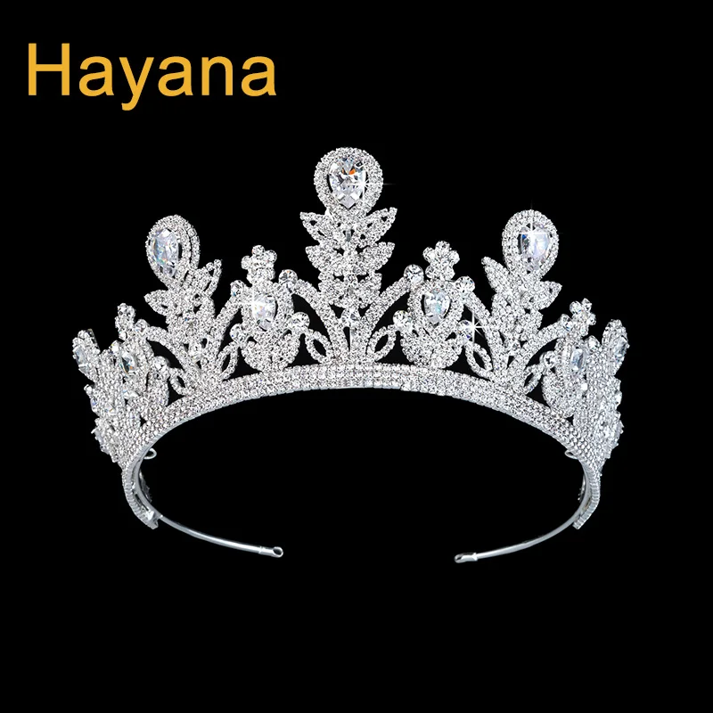 

HADIYANA Flower Bridal Crown Cubic Zicons Crystal Tiaras for Women Fashion Wedding Diadem Copper Hair Accessories Crowns BC3807