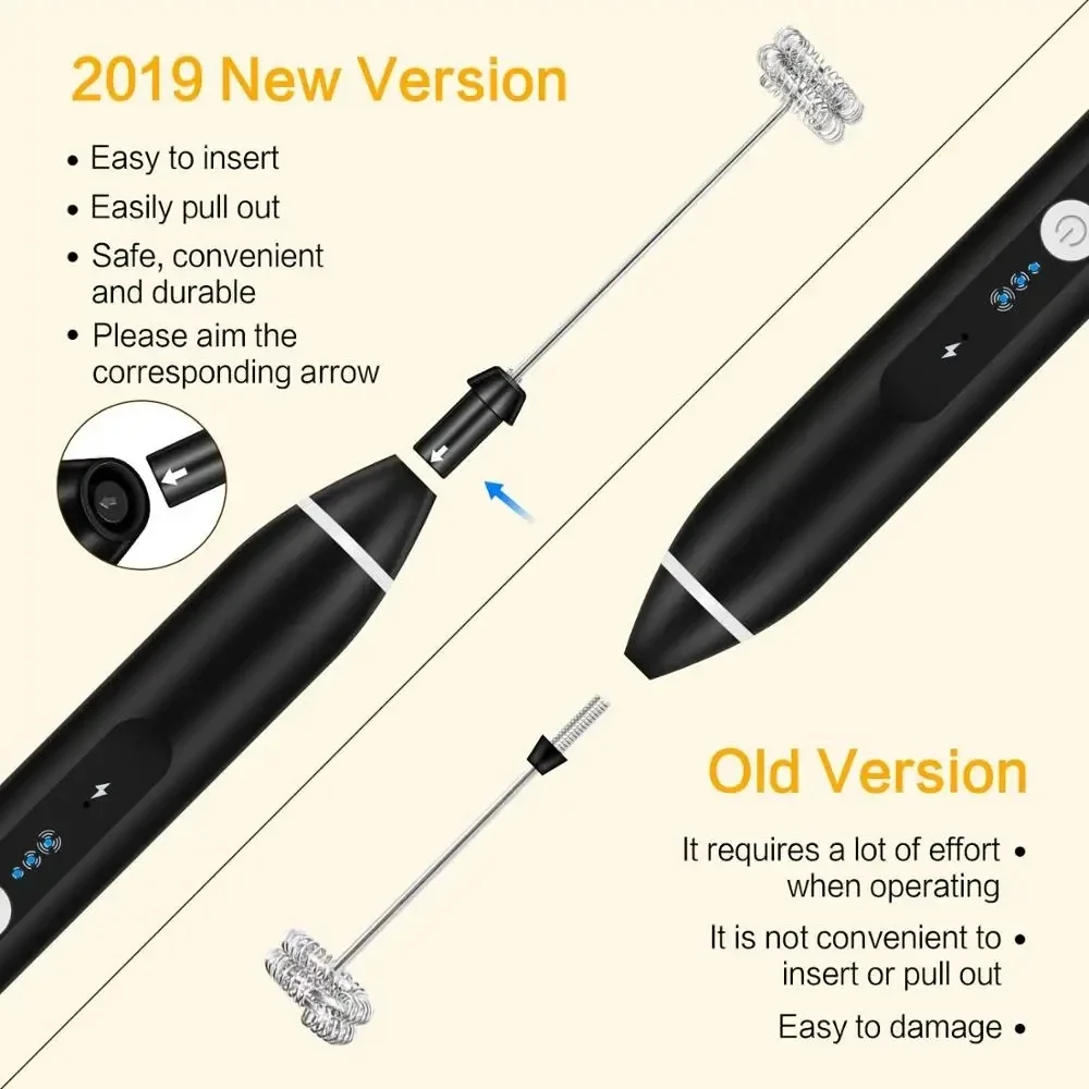 USB Electrical Milk Frothers Electric Handheld Blender with Mini Coffee Maker Whisk Mixer for Coffee Cappuccino Cream Foamer