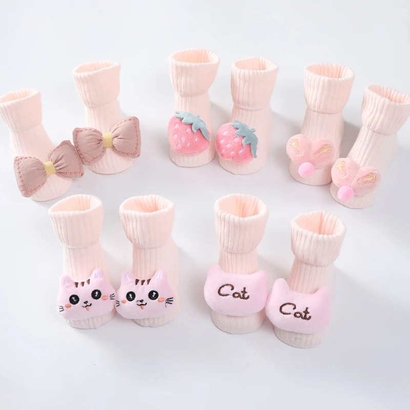 Cotton Baby Socks Solid Cartoon Animals Newborn Warm Sock for Girl Boy Non-skid Toddler Floor Sock Soft Toddler Socks 0-12M 3