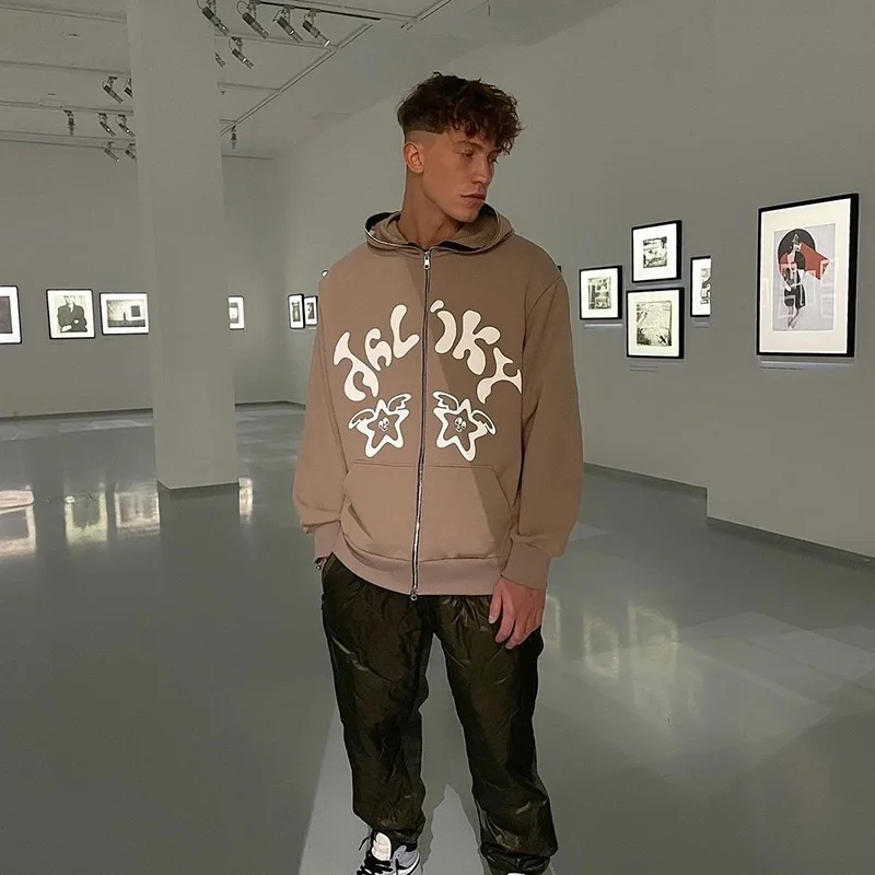 후드 미국 스타일 남녀의 까마귀, 거리, 힙합, 고민, 레트로 지퍼 카디건, 느슨한 얇은 까마귀