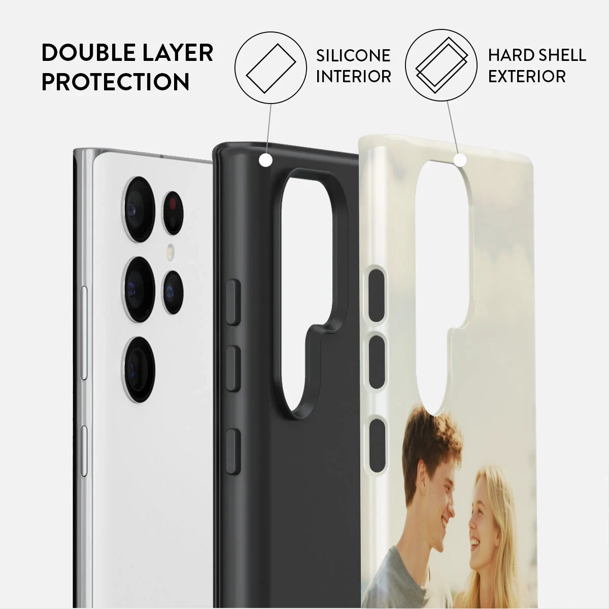 Personalized Double-Layer Back Cover - Custom Photo Phone Case