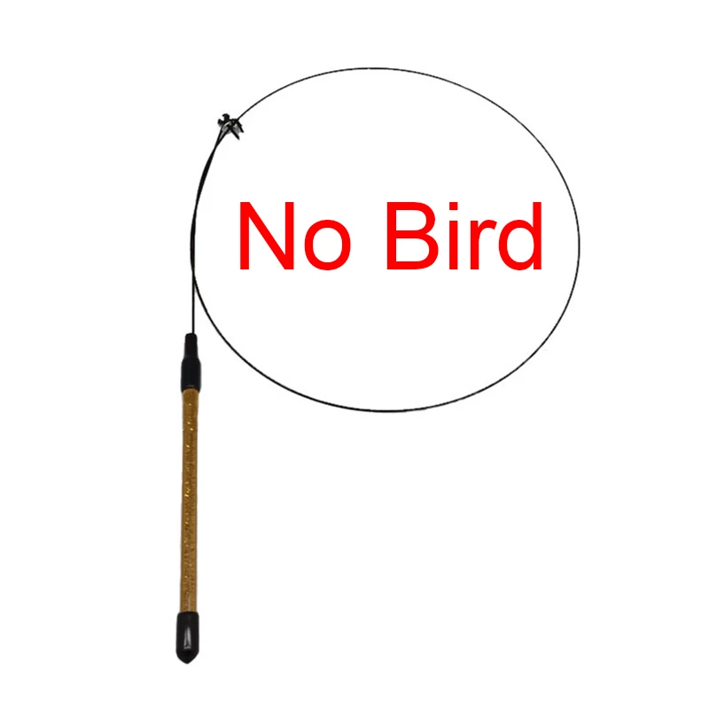 Simulation Bird Shape Interactive Funny Cat Stick Toy with Suction Cup Feather Bird Kitten Play Chase Exercise Cat Toy Supplies 