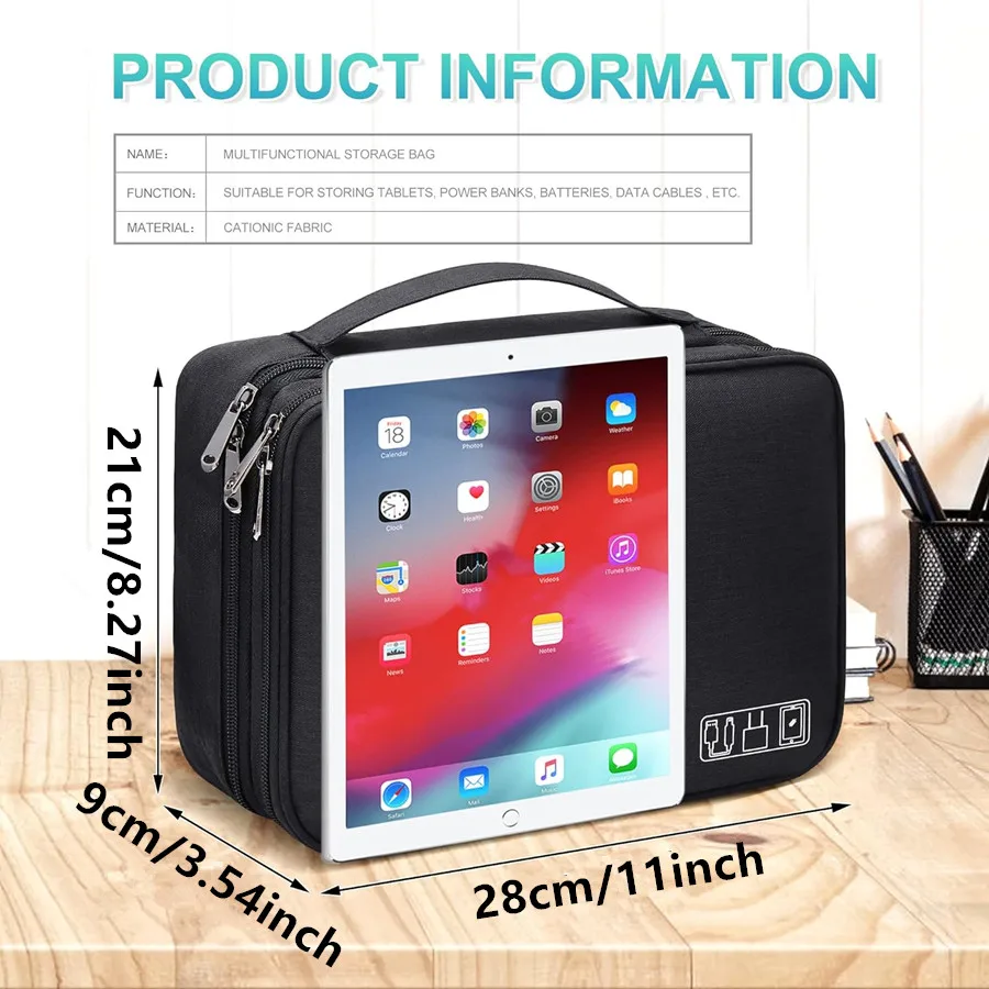 Compact Waterproof Storage Pouch for Digital Accessories and Cables