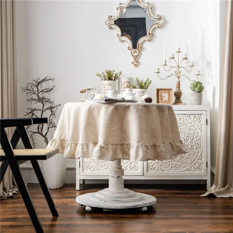 

Round Tablecloth Cotton and Linen nappe ronde Table Cover Retro Coffee Table Cloth Obrus Tafelkleed mantel mesa nappe