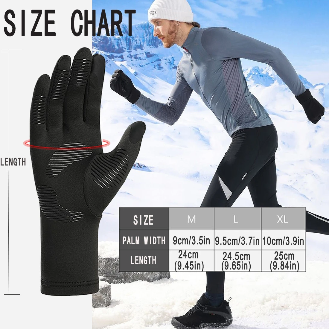 Ski Gloves Liners Thermal Warm Touch Screen Gloves ,Suit for Men &Women Cycling&Running Thin & Lightweight Winter Gloves 2