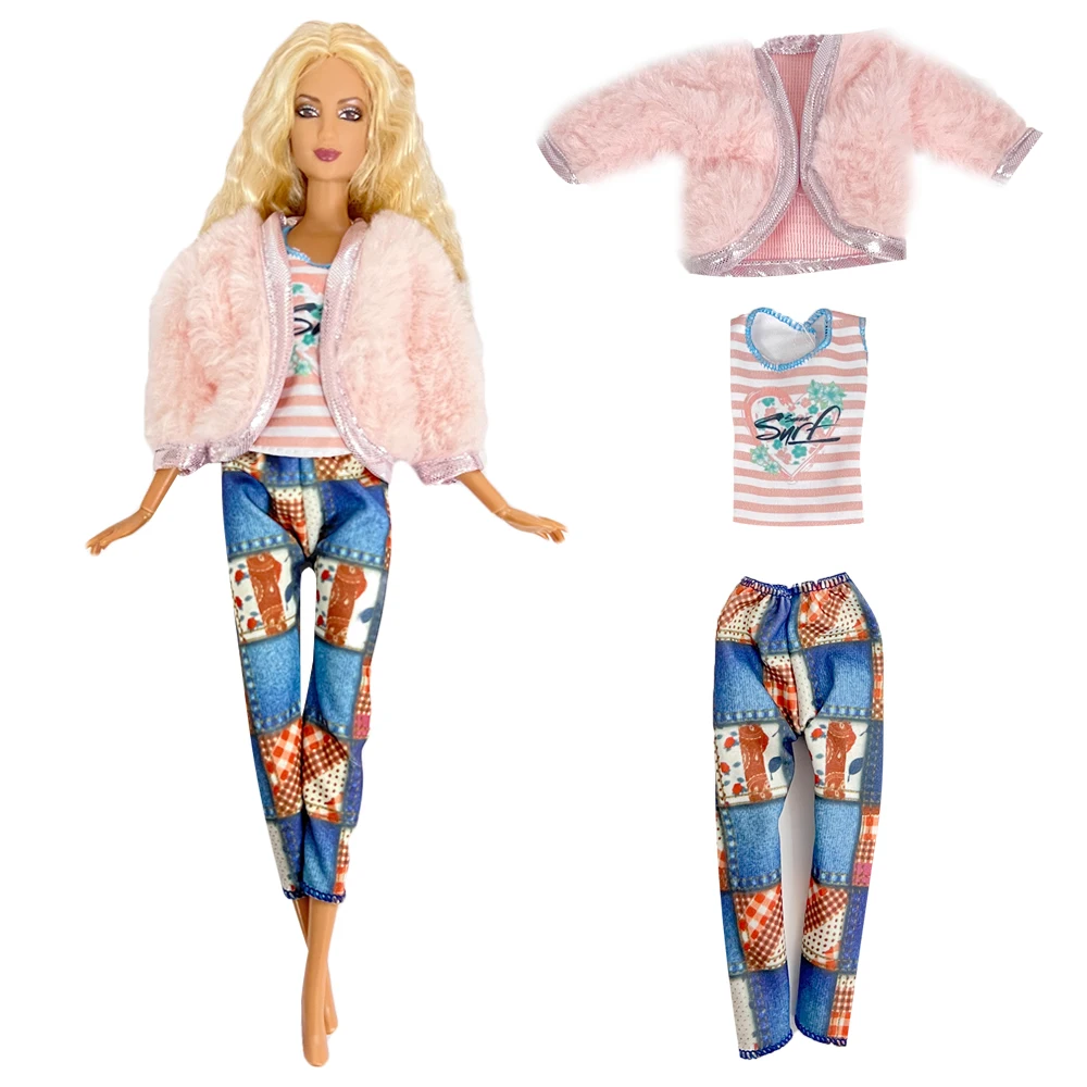 NK1 Pcs Fashion Dress Outfit Casual Wear Shirt Party Skirt  Modern Clothes For Barbie Doll Accessories  DIY Dollhouse Toys JJ