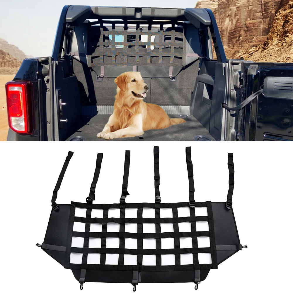 

Car Rear Seat Trunk Cargo Isolation Pet Divider Safety Mesh Dog Barrier For Ford Bronco 2021-2023 4-Door