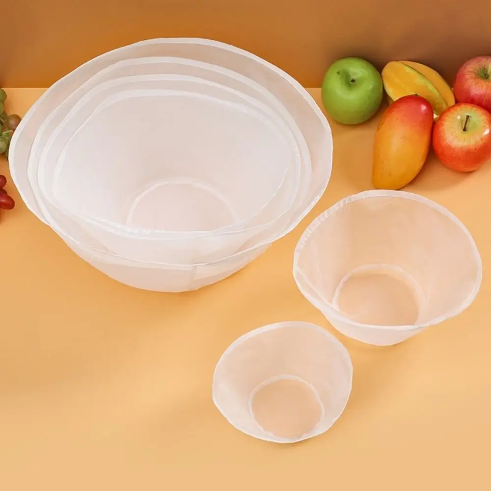 Nylon Soy Milk Filter Bag White Oval Kitchen Tool