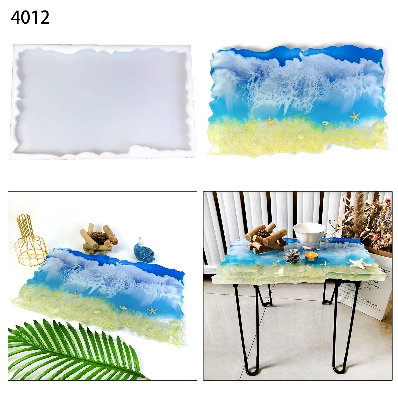 Stampo In Silicone Per Desktop Rettangolare Irregolare Stampo In Silicone Per Tavolo Ovale In Resina Epossidica Stampo In Resina Per Tavolo Rotondo El