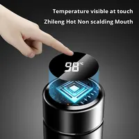 1pc 500ML Smart Insulation Stainless Steel Colorful Cup Mini Thermos Cup Water Bottle Led Digital Temperature Display Thermos 6