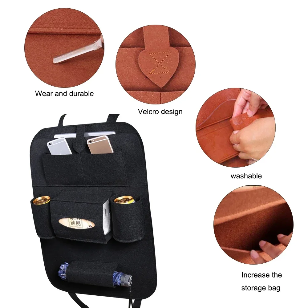 1PC Car Storage Bag Universal Box Back Seat Bag Organizer Pouch Backseat Holder Pockets Car-styling Protector Auto Accessories car seat back storage bag