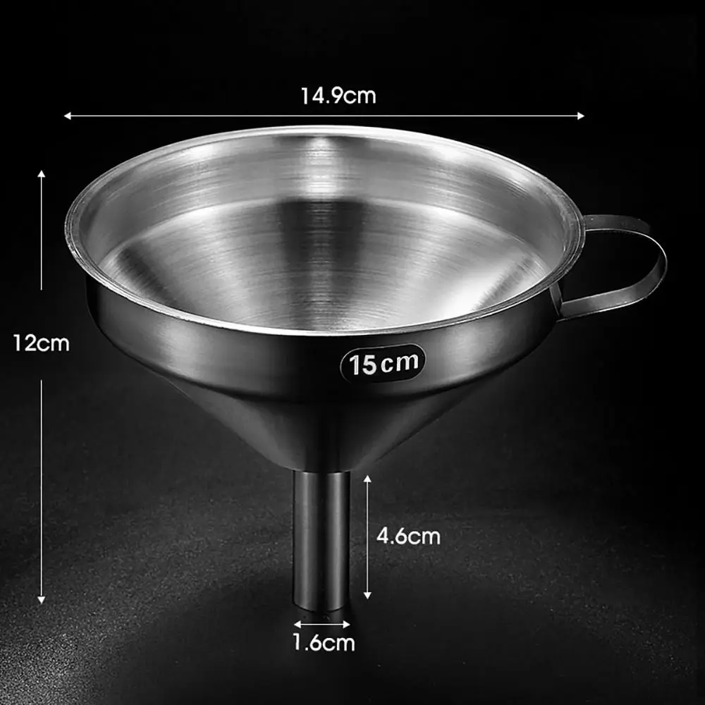 1PC Wide Mouth Stainless Steel Funnel with Detachable Filter Metal Mini Funnel Liquid Dispenser Filter Funnel Oil Liquid Funnel
