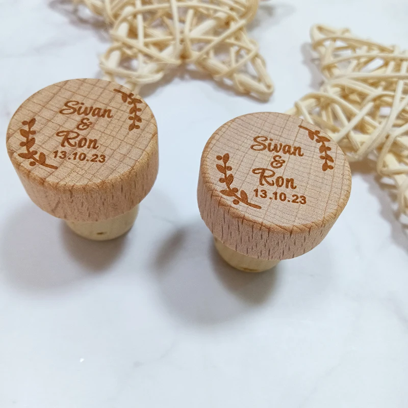 Description Picture 4 of itemCustom Cork For Wedding Customized Wine Bottle Plug Corks Stopper Wedding Souvenirs For Guests Wooden Bottle Caps Party Supplies