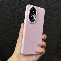 Simple and Soft Magnetic Drop-Proof Case with Skin-Friendly PC Cover for Honor 200 Pro (Pink)
