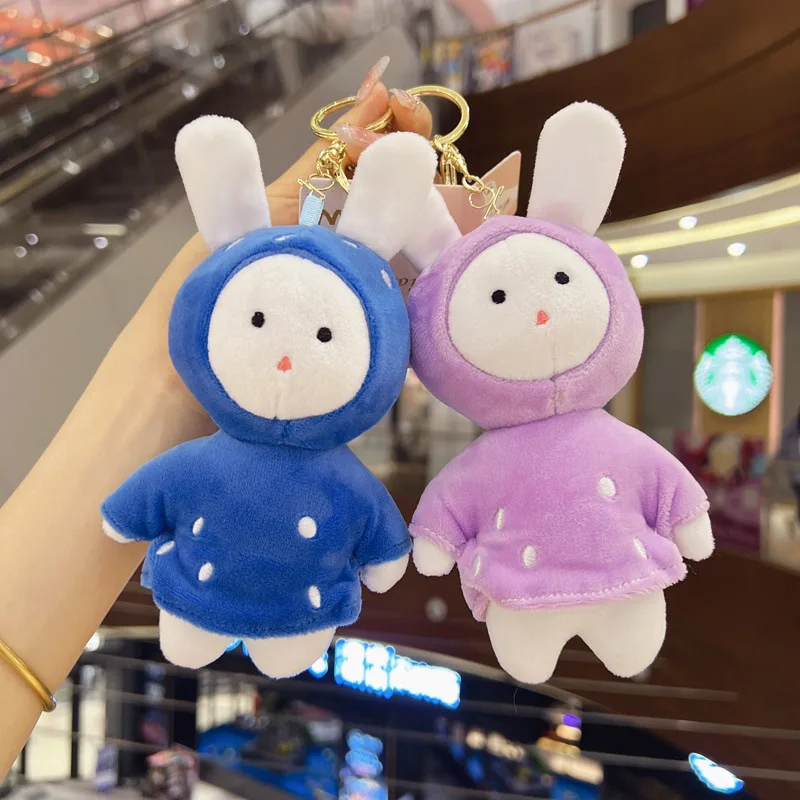 

new cute rabbit dress colorful pendant bag hanging plush toys darling cartoon soft doll lifelike keychain birthday gift