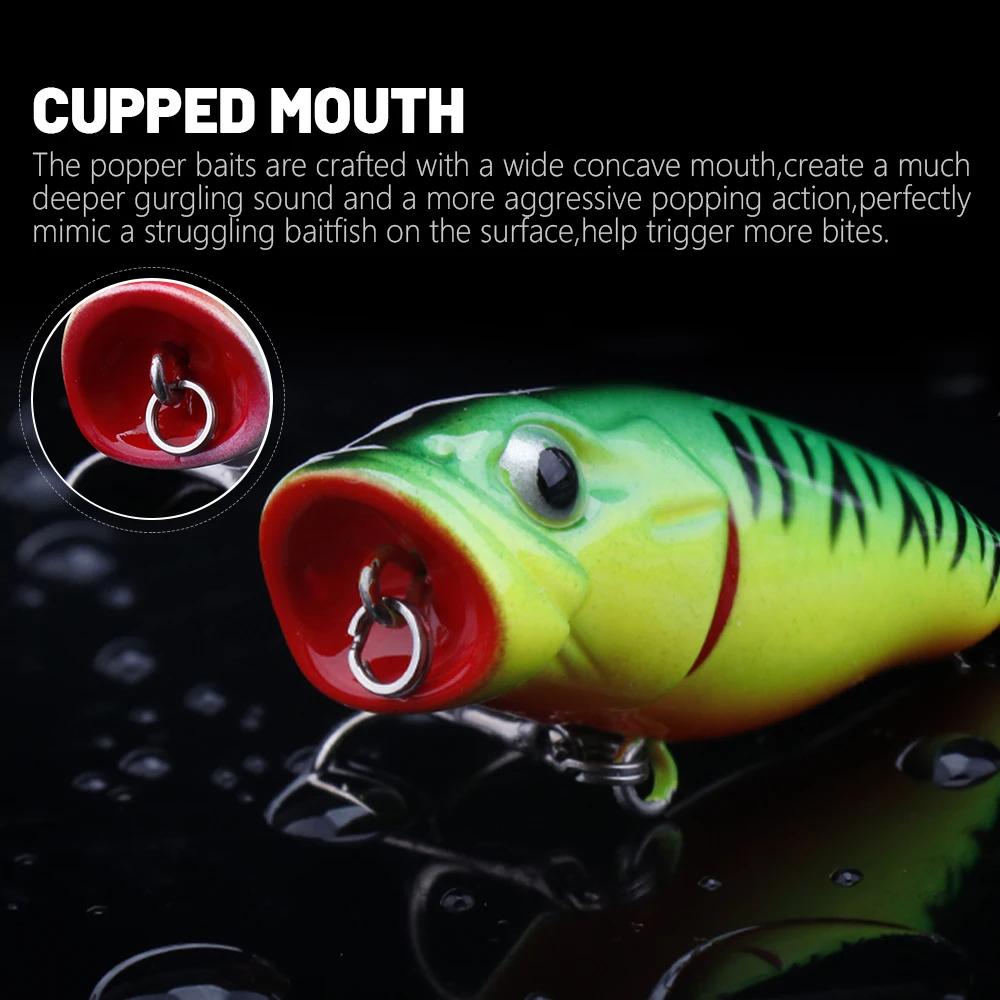Baby Bass Popper Mini Fishing Lure 40mm 3.5g Topwater Artificial Small Hard  Bait Crankbait Swim Wobbler Trout Pike Tackle