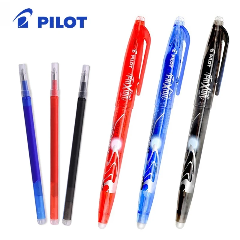 PILOT Lot de 4 stylos effaçables noir/rouge/vert/bleu FriXion Ball