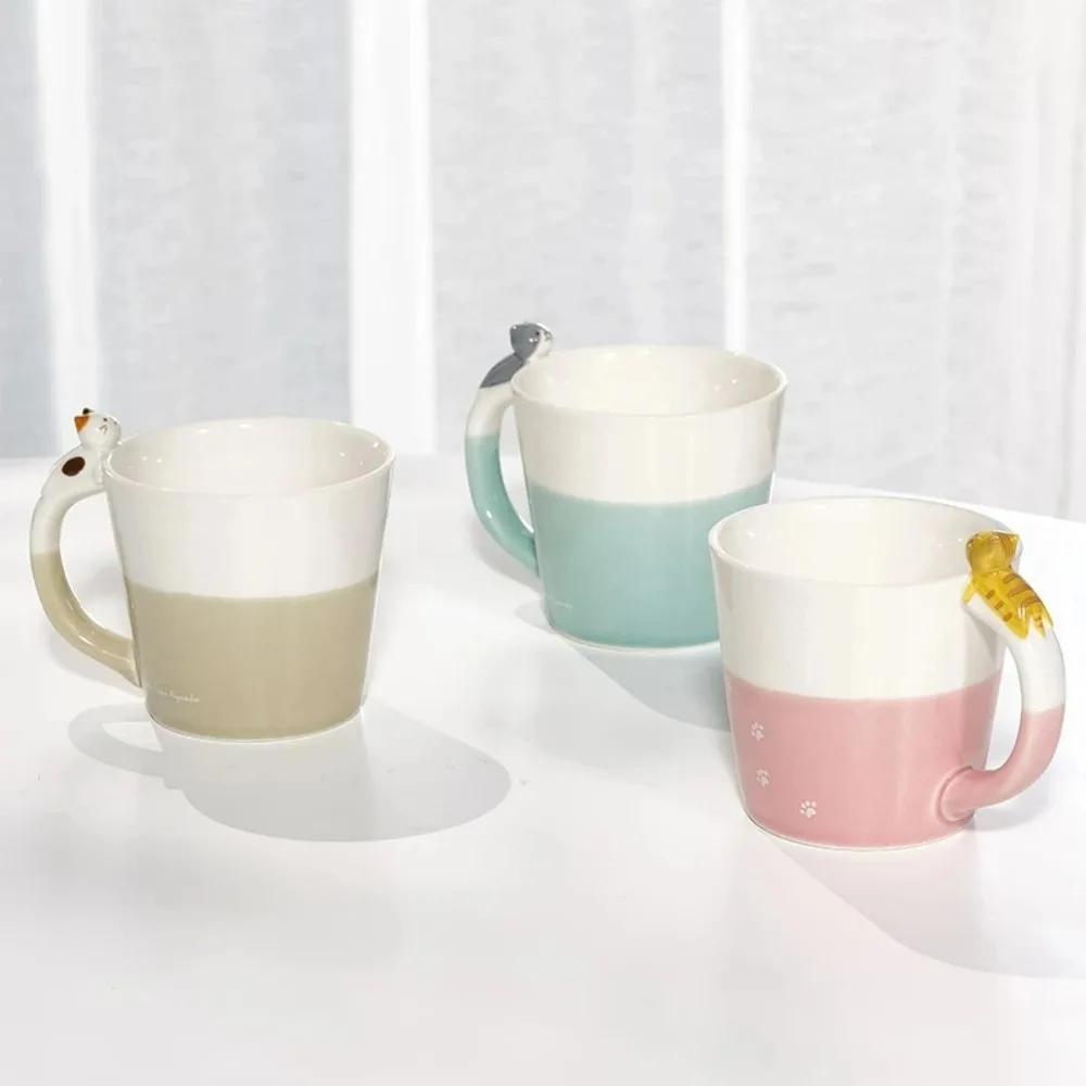 

Three-dimensional Cat Ceramic Cup Pink Cartoon Cat Coffee Cup Drinking Water Cute Creative Mug
