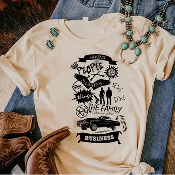 Supernatural T Shirt Women Comic Japanese Top Female Harajuku Clothes Aesthetic Clothes 1