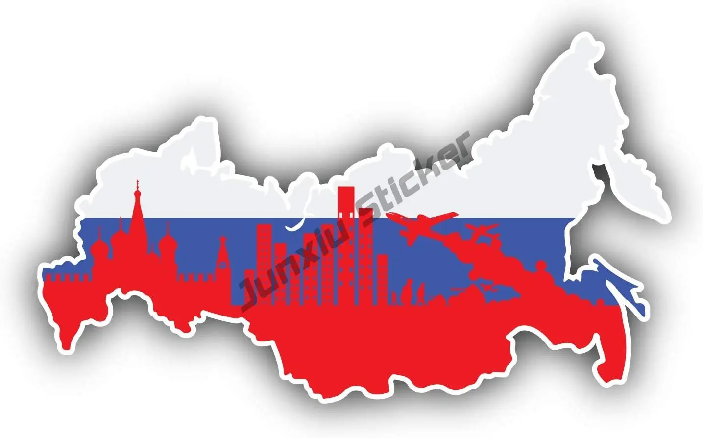 

Russia Flag Map Car Sticker Bumper Vinyl Decal Accessoreis Funny Car Sticker PVC Reflective Russian Flag Map National Flag Decal