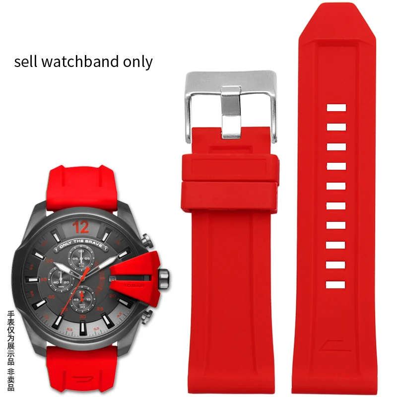 Premium Waterproof Silicone Rubber Watch Band - Soft, Durable Large Strap