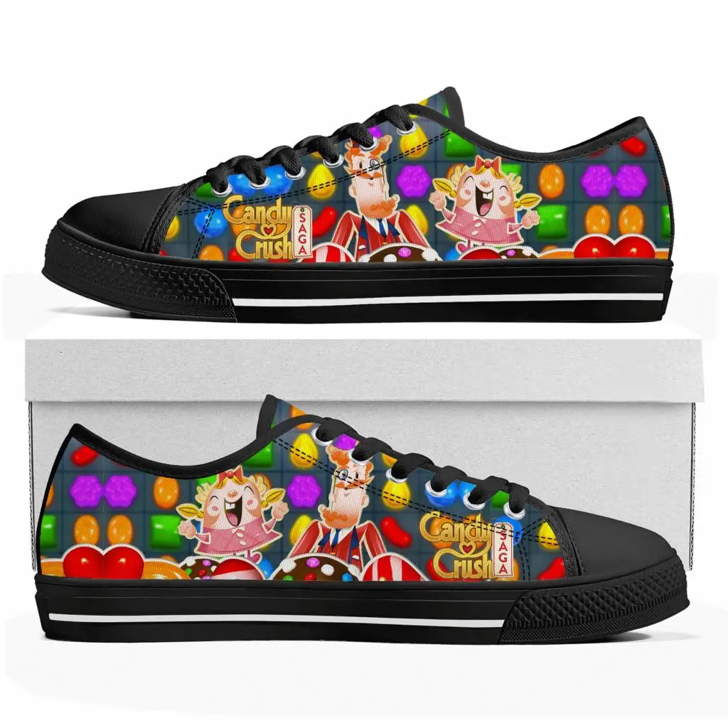 

Низкие кроссовки Candy давки Сага Мультяшные игры для женщин мужчин подростков Высококачественная обувь повседневные Модные парусиновые кроссовки по индивидуальному заказу