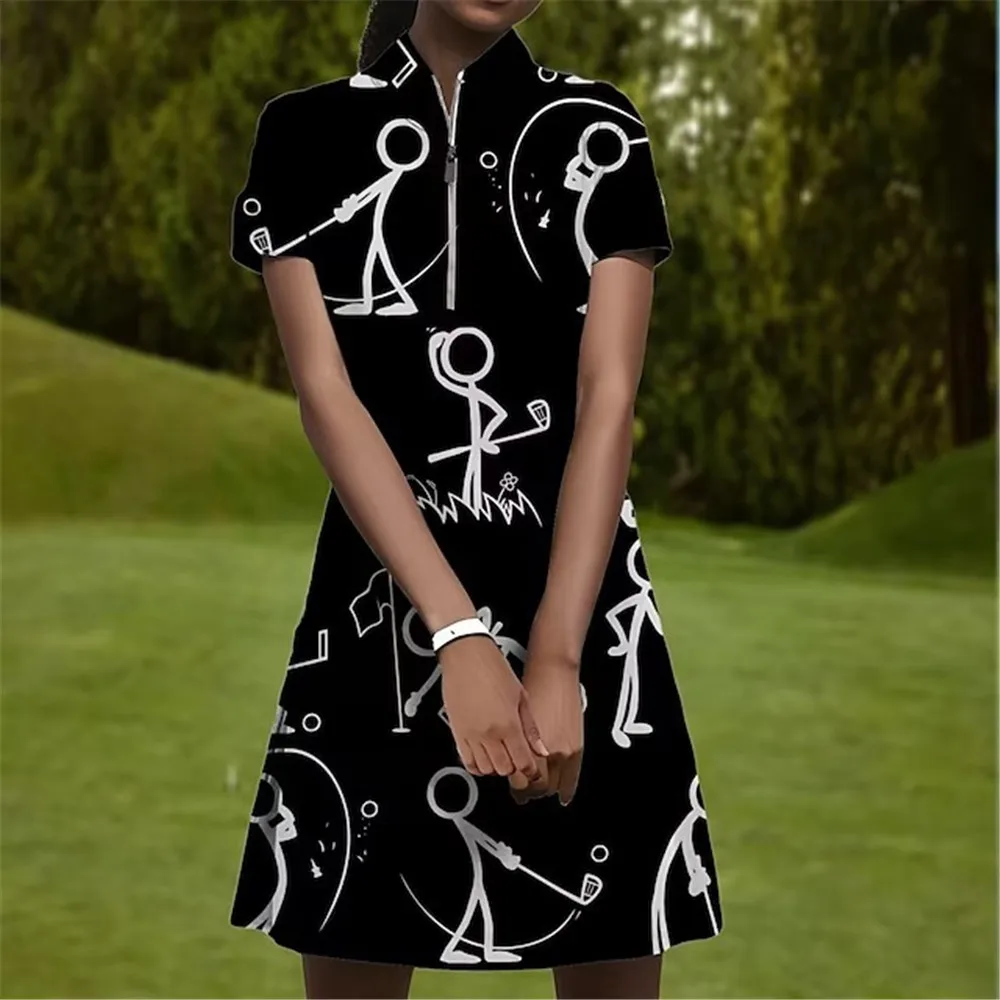 

Golf Women's Tennis Dress Dress Breathable Short sleeve Quick Dry Moisture Wicking Tennis Outfit Tennis Clothing Stripes Summer