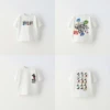 Mickey Mouse Tshirt Cartoon Print Short Sleeve T For Boys And Girls Loose Casual Sports Tops Children Cotton Fashion White Tees 1
