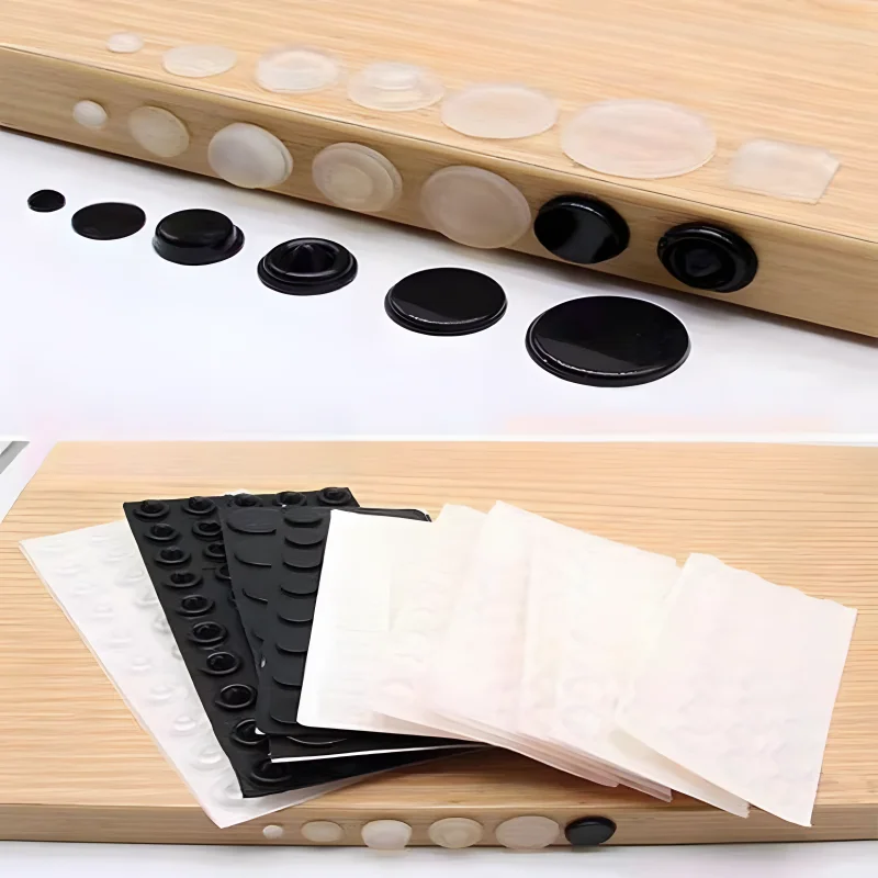 Furniture Cabinet Door Anti-Collision Self-Adhesive Rubber Foot Pad Square Circular Black Semi Transparent Chassis Damping Block