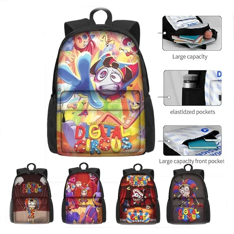 The Amazing Digital Circus School Zaino Jax Zaino Digital Circus Bag Multi Color Digital Anime Circus Kids Regali Di Natale