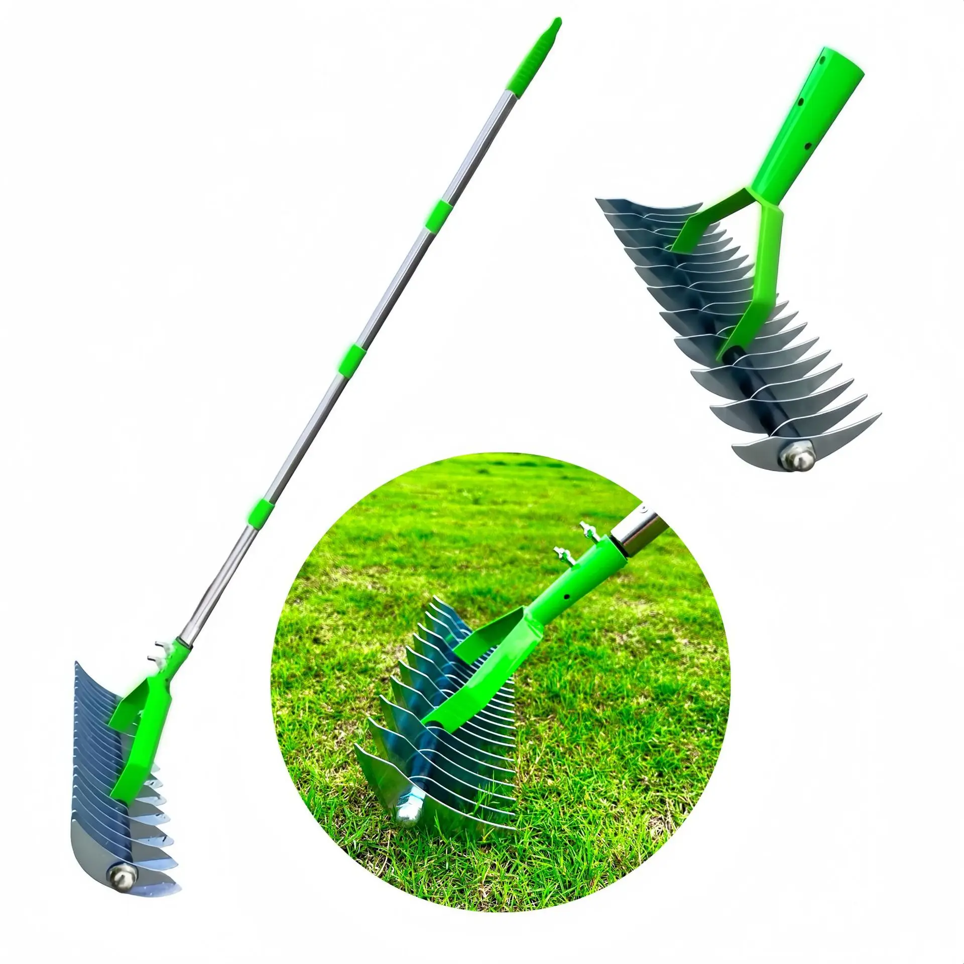 Thatch Rake Home Lawn Gardening Tools Farming Rake Garden Lawn Grass Rakes Hay Deciduous Pine Soil Rakes Gardening Farm Tools