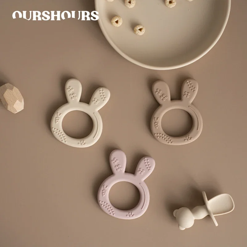 

Soft Silicone Teethers for Babies Cartoon Rabbit Shape Sensory Teething Toys BPA Free Infant Chewing Molar Toy Baby Accessories