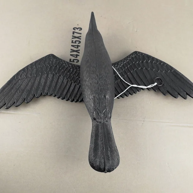 Reális Műanyag Varjú Állatok Figurák Csalók Varjak Szobor Mesterséges Madár Fekete Dekoráció - Image 3