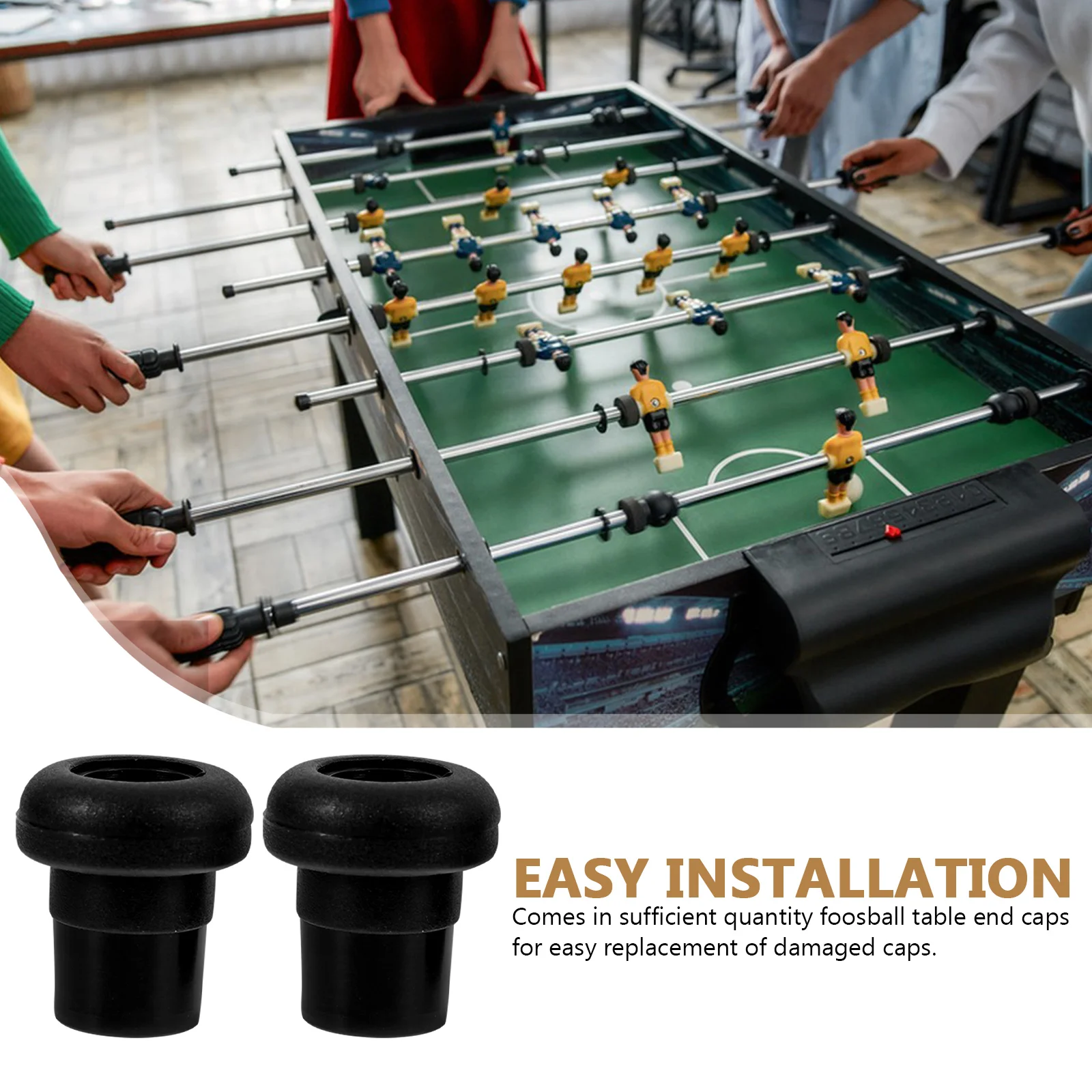 16 Pcs Parts Rod Covers End Caps Replacement Accessories Foosball Rod Football Foosball End Caps Machine Sticks