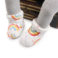 Autumn Winter Baby Boots Baby Girl Boys Winter Warm Shoes Solid Cartoon Print Toddler Fuzzy Balls First Walkers Kid Shoes 0-18M 5