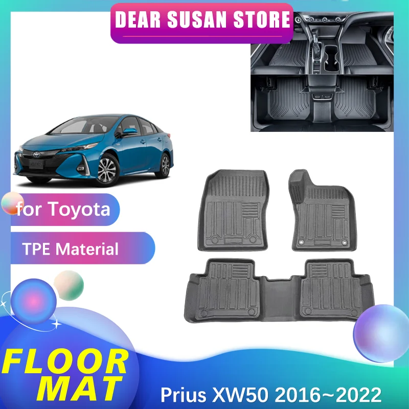 Car Floor Mat for Toyota Prius XW50 2016~2022 2017 Panel Parts