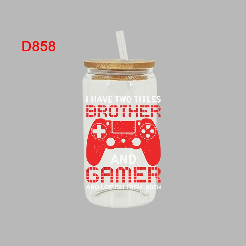 3D UV DTF Transfers Stickers 16oz Cup Wrap Gaming Leisure Sports Printed for DIY Glass Ceramic Metal Leather Etc. D857