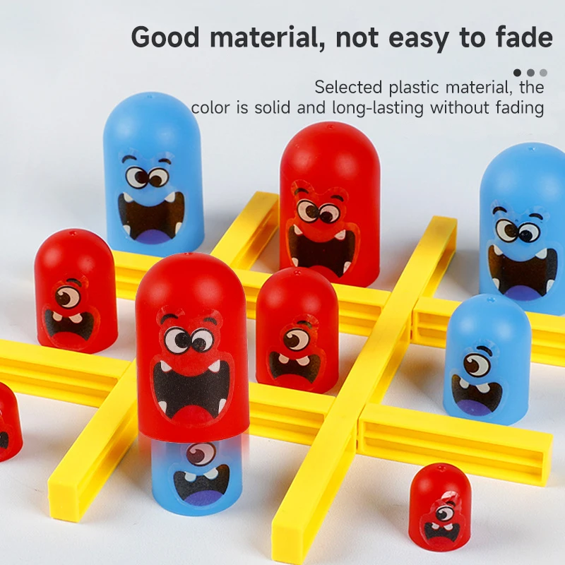 Tic Tac Toe Funny Table Board Games Family Party Game Big Eating Small Chess Puzzle Toys Parent-child Interactive Toys for Kids 3