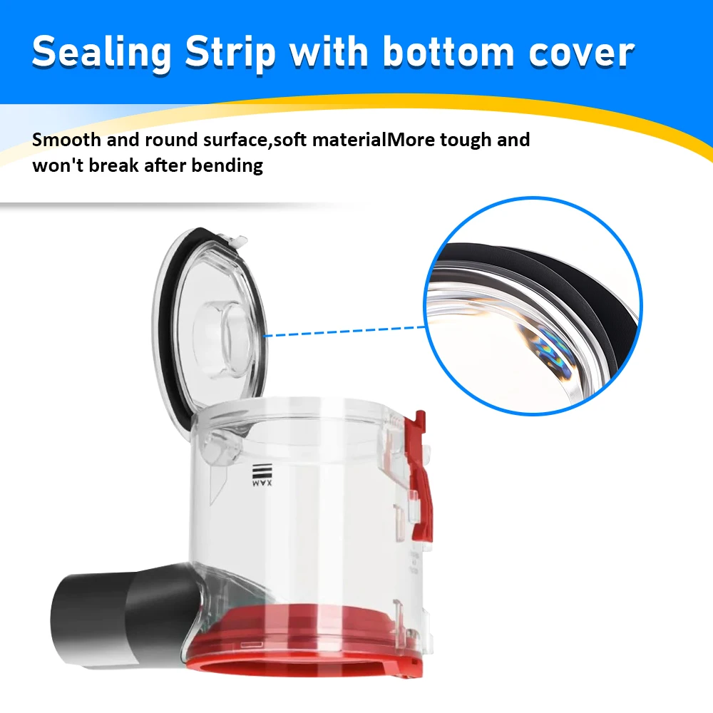 Description Picture 5 of itemDust Container Lid Bucket Floor Cover & Sealing Ring for Dyson V7 V8 SV10 SV11 Vacuum Cleaner Part Dust Cup Accessories