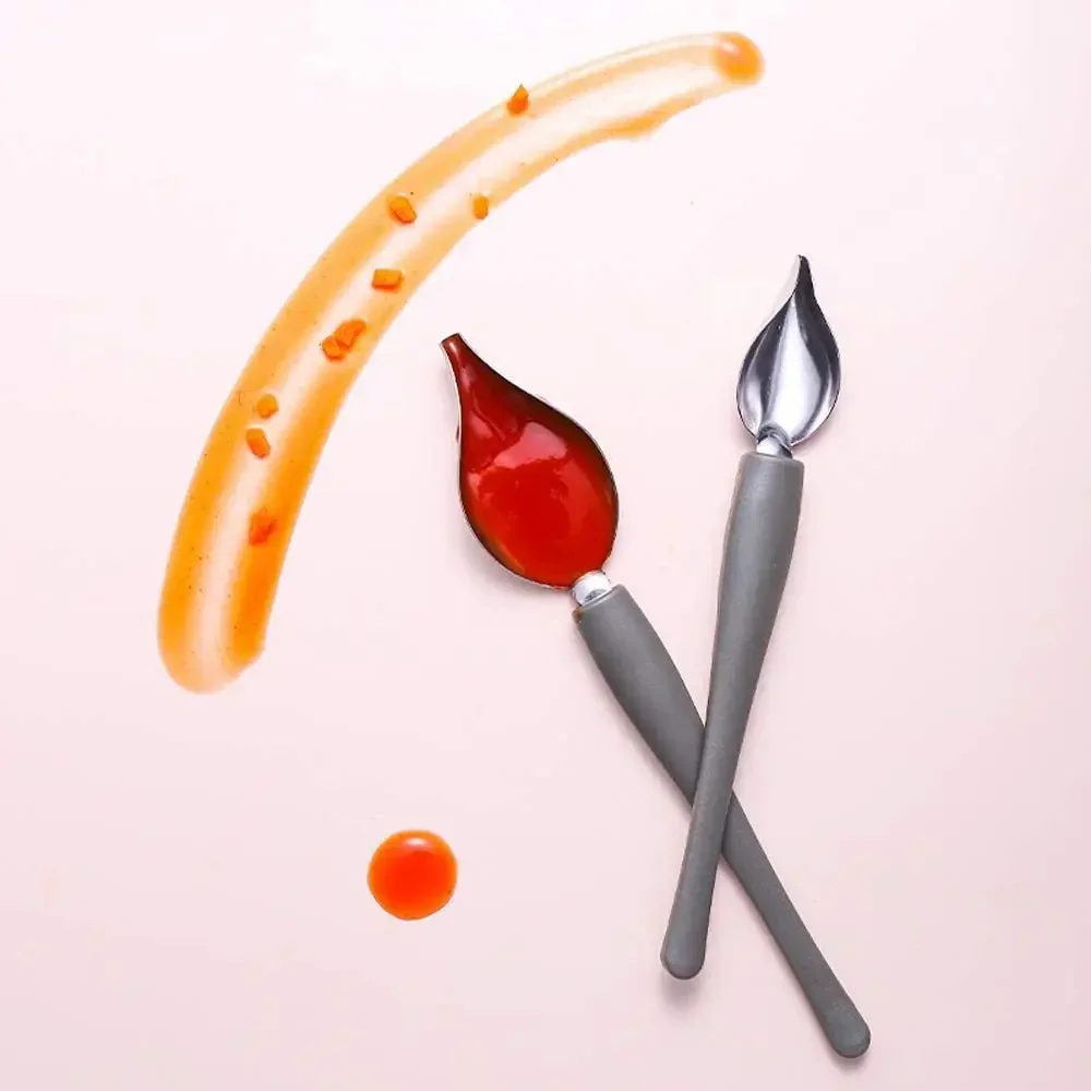 Sauce Plating Art Pencil Dessert Decorating Draw Design Kitchen Stainless Steel Portable Painting Spoon kitchen accessories