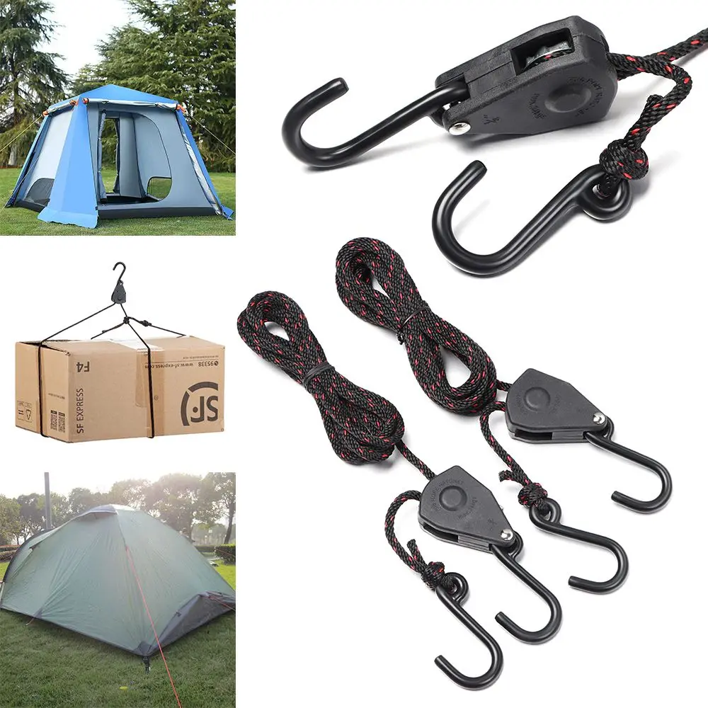 

Camping Tool Awning Wind Rope Lights Lifting Tensioner Fixed Buckle Pulley Ratchet Hangers Adjustable Rope Fastener