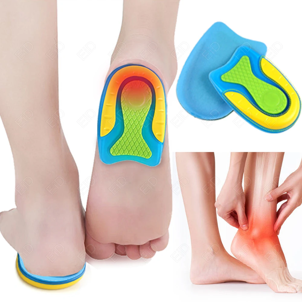 EiD Soft Silicone Gel Insoles for heel spurs pain Foot cushion Foot Massager Care Half Heel Plantar Fasciitis Insole Pad Unisex