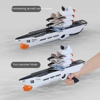 Aircraft carrier aircraft ejection foam aircraft gun two in one toy boy outdoor war interaction model gift 2