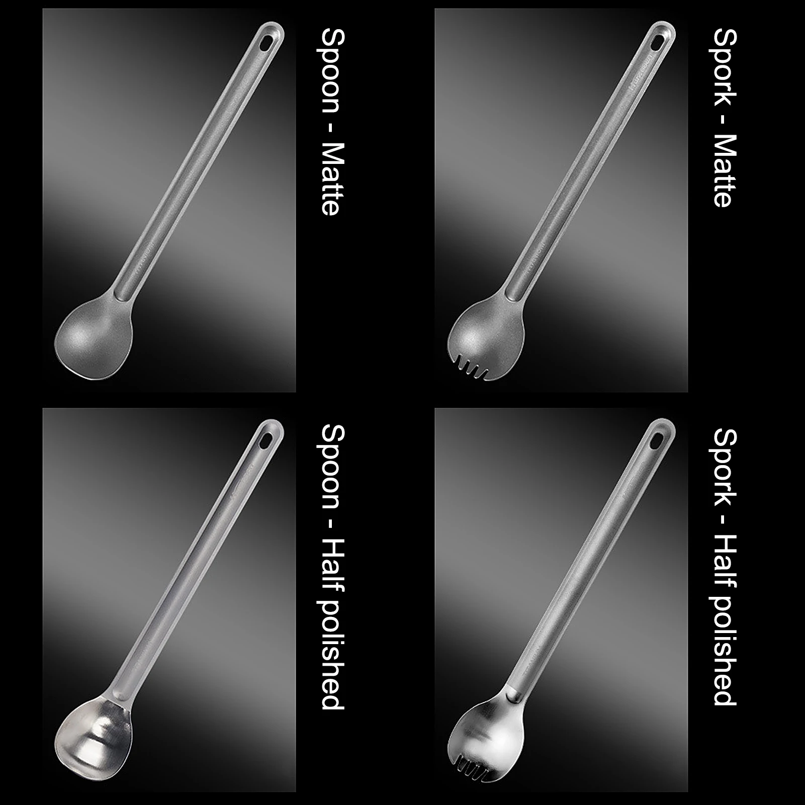 Titanium long handle spork cutlery for outdoor camping