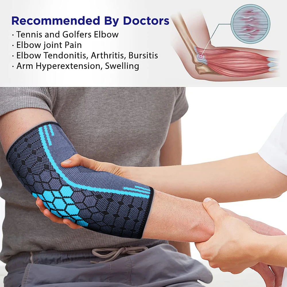 Elbow Brace Elbow Pads 1pcs Elbow Brace Compression Support Elbow Sleeve Pad for Tendonitis Tennis Basketball Volleyball Protector Reduce Pain