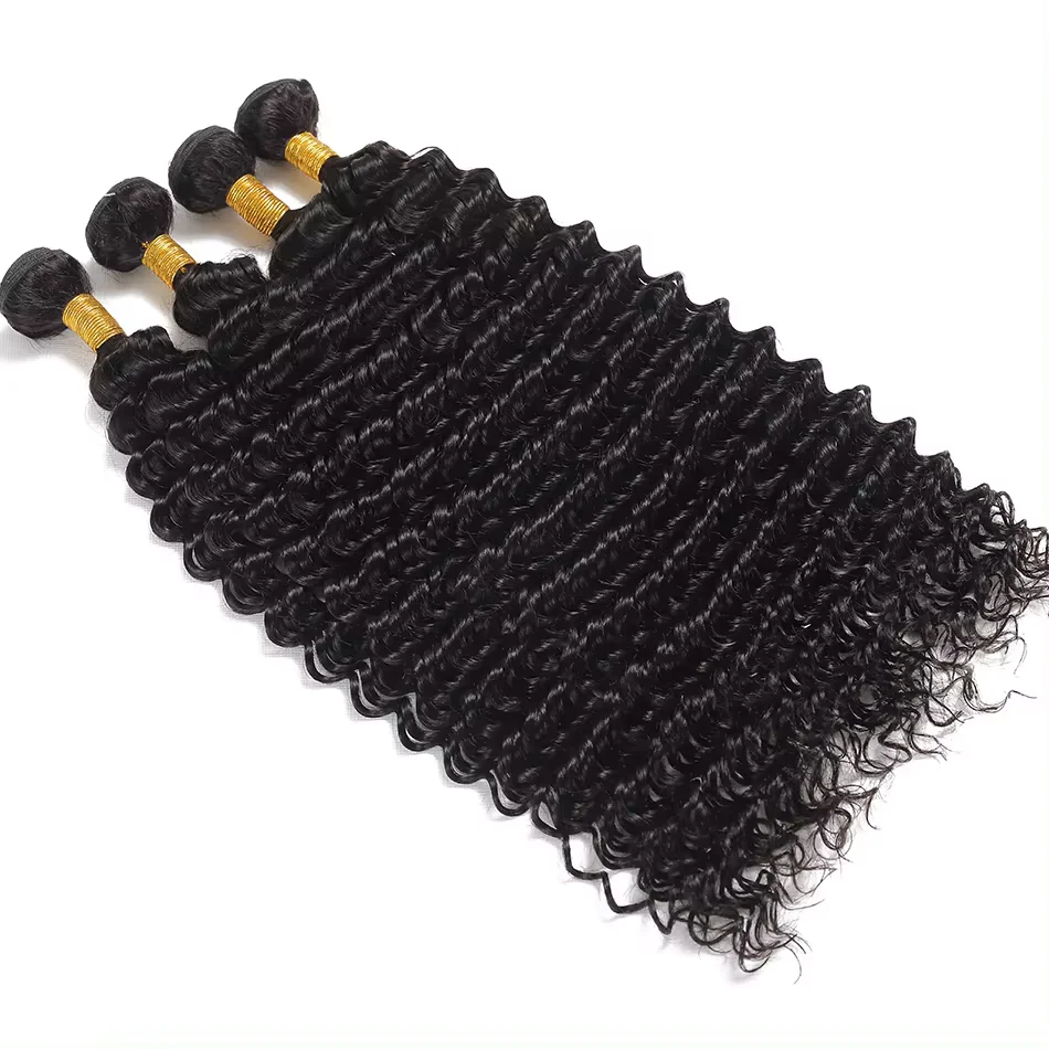30Inch Deep Wave 1 3 4 Bundles Deal Malaysian Hair Weave Bundles 100% Virgin Human Depp Water Curly Extensions Tissage