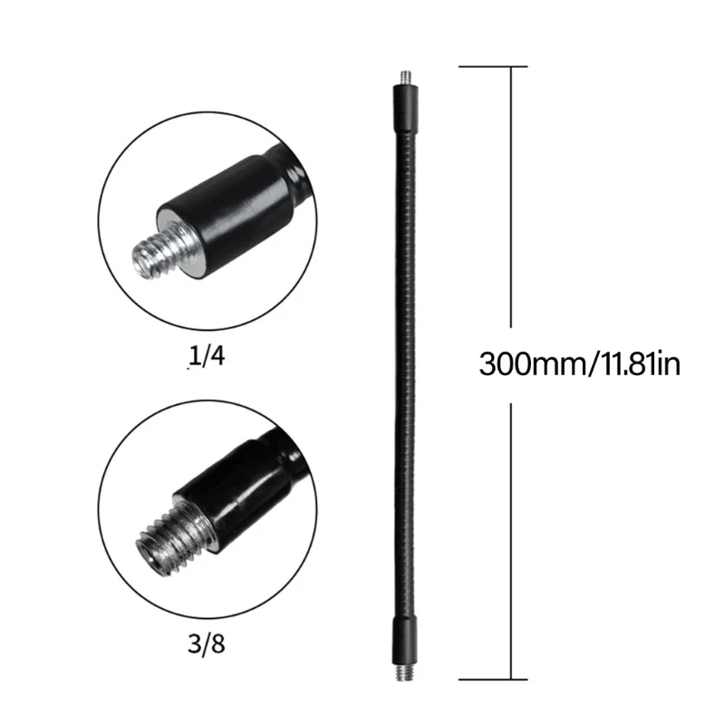 Tripod Screw Adapter 1/4 Inch Male to 3/8 Inch Male Goosenecks Hose Adjustable for Photography and Live Streaming M76A