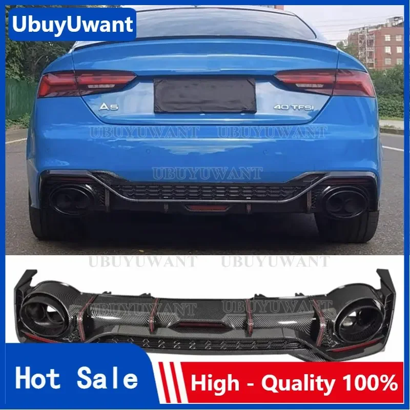 

Bright Black Rear Bumper Lip Diffuser For Audi New A5 B9.5 S5 S-Line Hatchback 2021-2022 Car Accessories