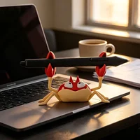 A New Creative Crab Pen Holder in the Shape of a Weightlifting Crab, a Gift Stationery Item Suitable for Home Exhibitions, Parties, Store Windows, Offices, Tables, Etc., and Is Perfect for Offices, Homes, Parties, and Family Exhibitions, as Well as Party Gifts | Fun Design | 4