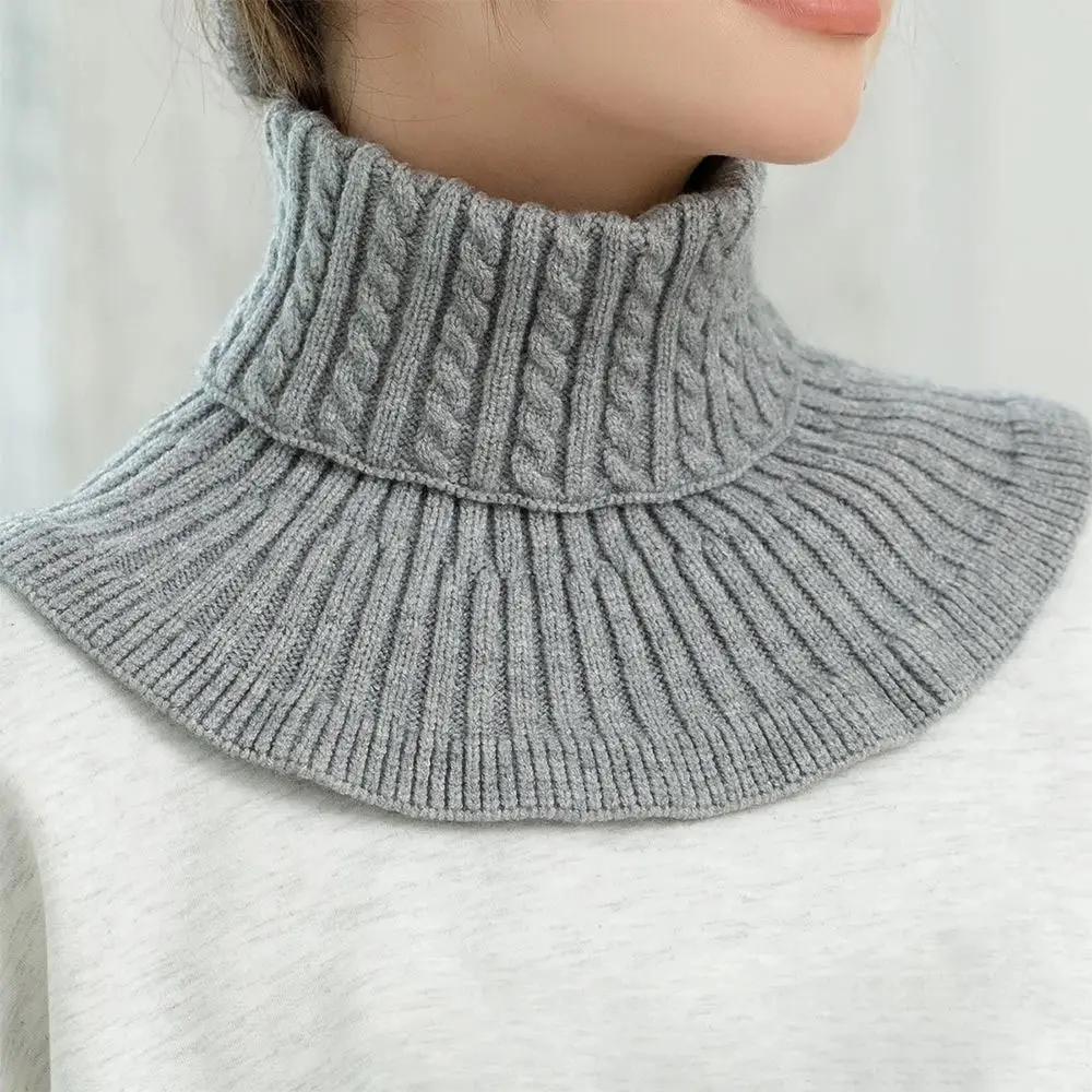 Women's Fashion Knitted Turtleneck Neck Warmer Scarf - Solid Color Autumn/Winter Accessory